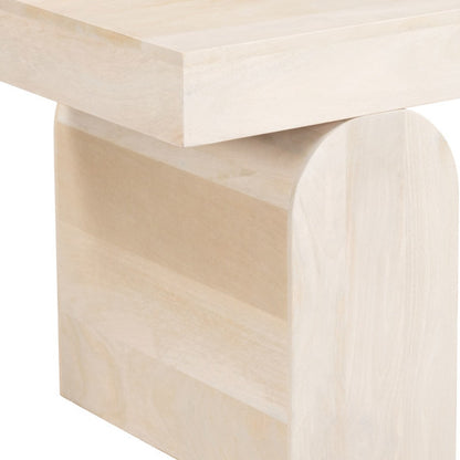 22" Natural Solid Wood Square Pedestal End Table-5