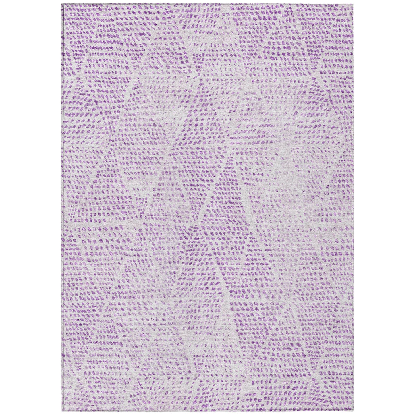 5' X 8' Purple And Ivory Geometric Washable Indoor Outdoor Area Rug-1