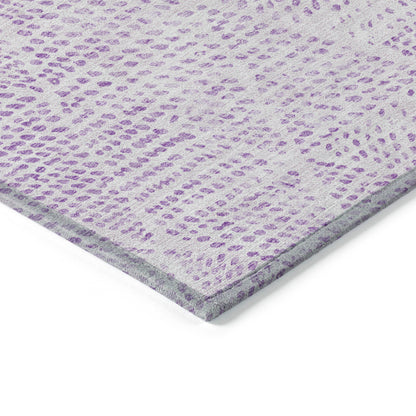5' X 8' Purple And Ivory Geometric Washable Indoor Outdoor Area Rug-3