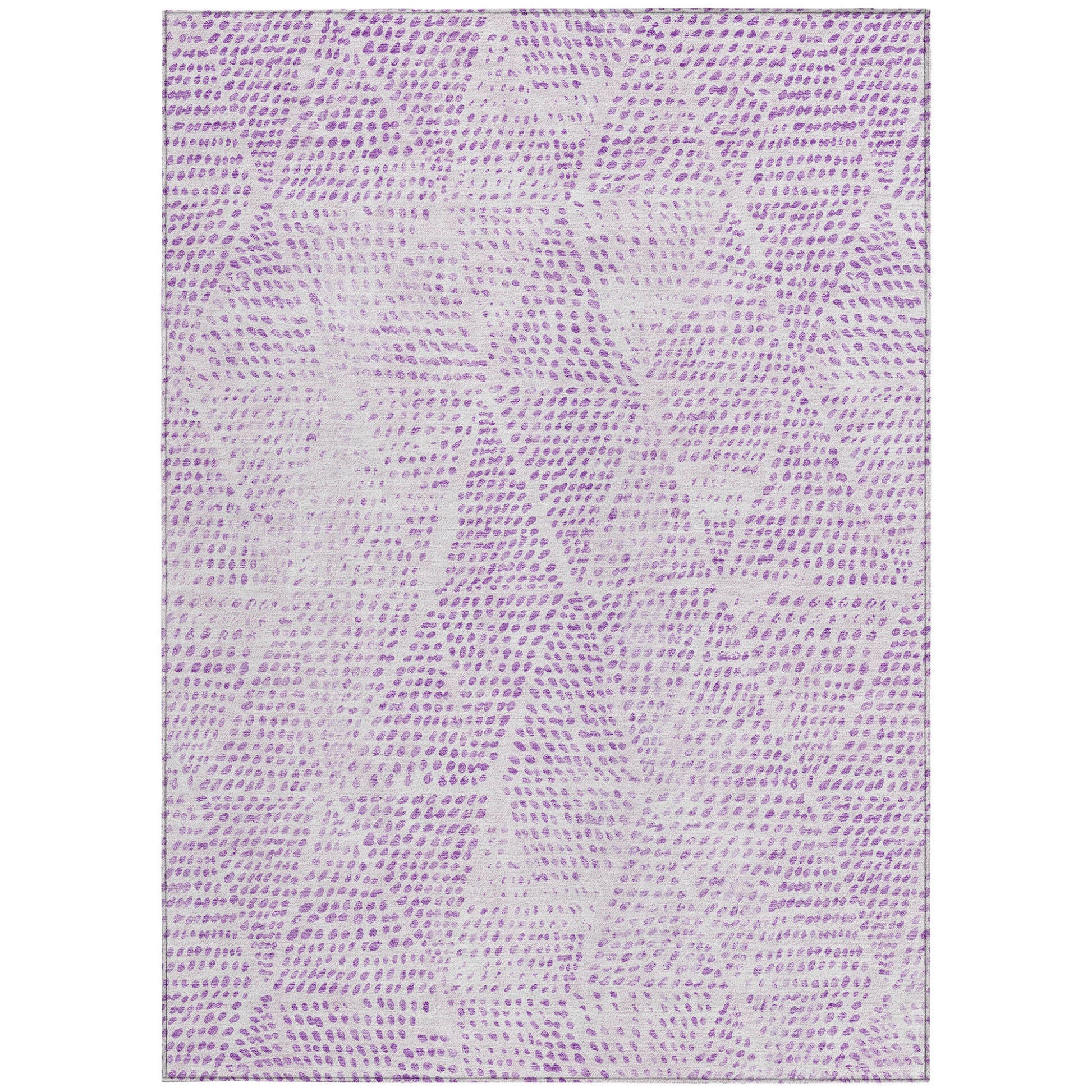 5' X 8' Purple And Ivory Geometric Washable Indoor Outdoor Area Rug-4