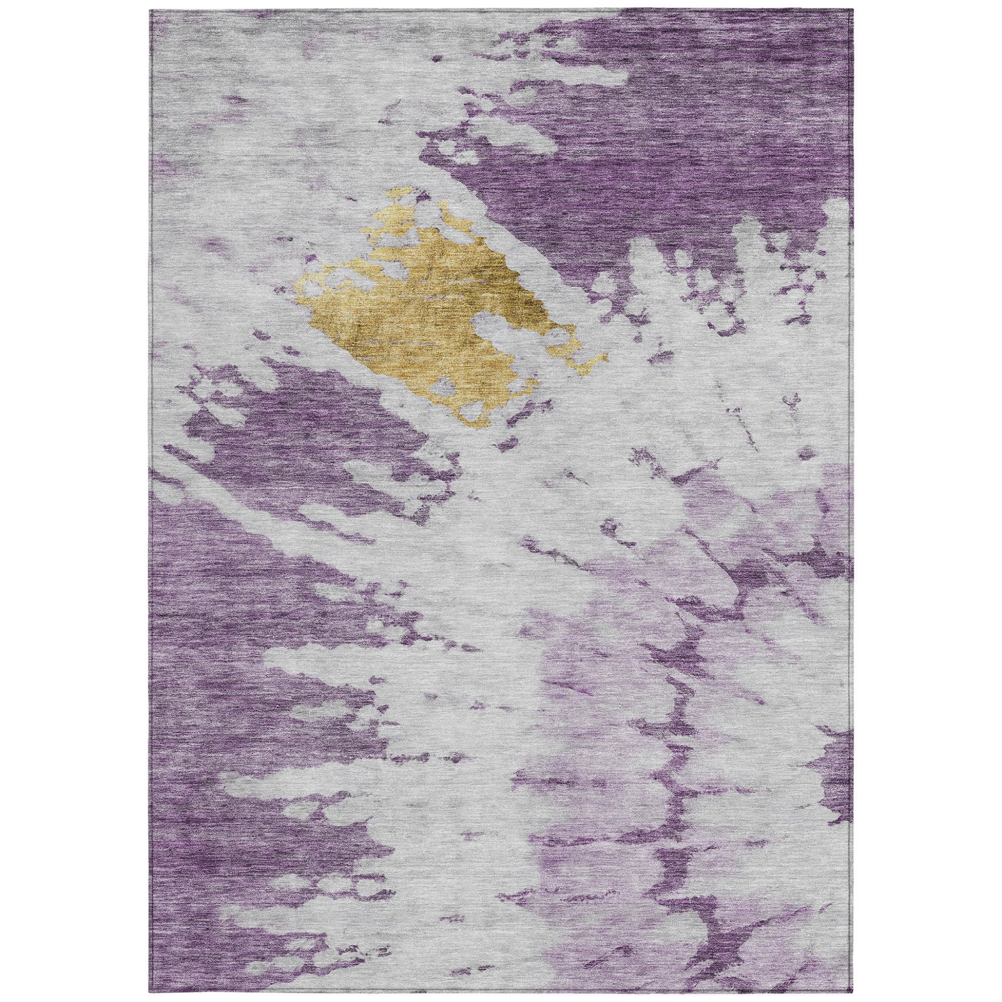 5' X 8' Purple And Lavender Abstract Washable Indoor Outdoor Area Rug-4