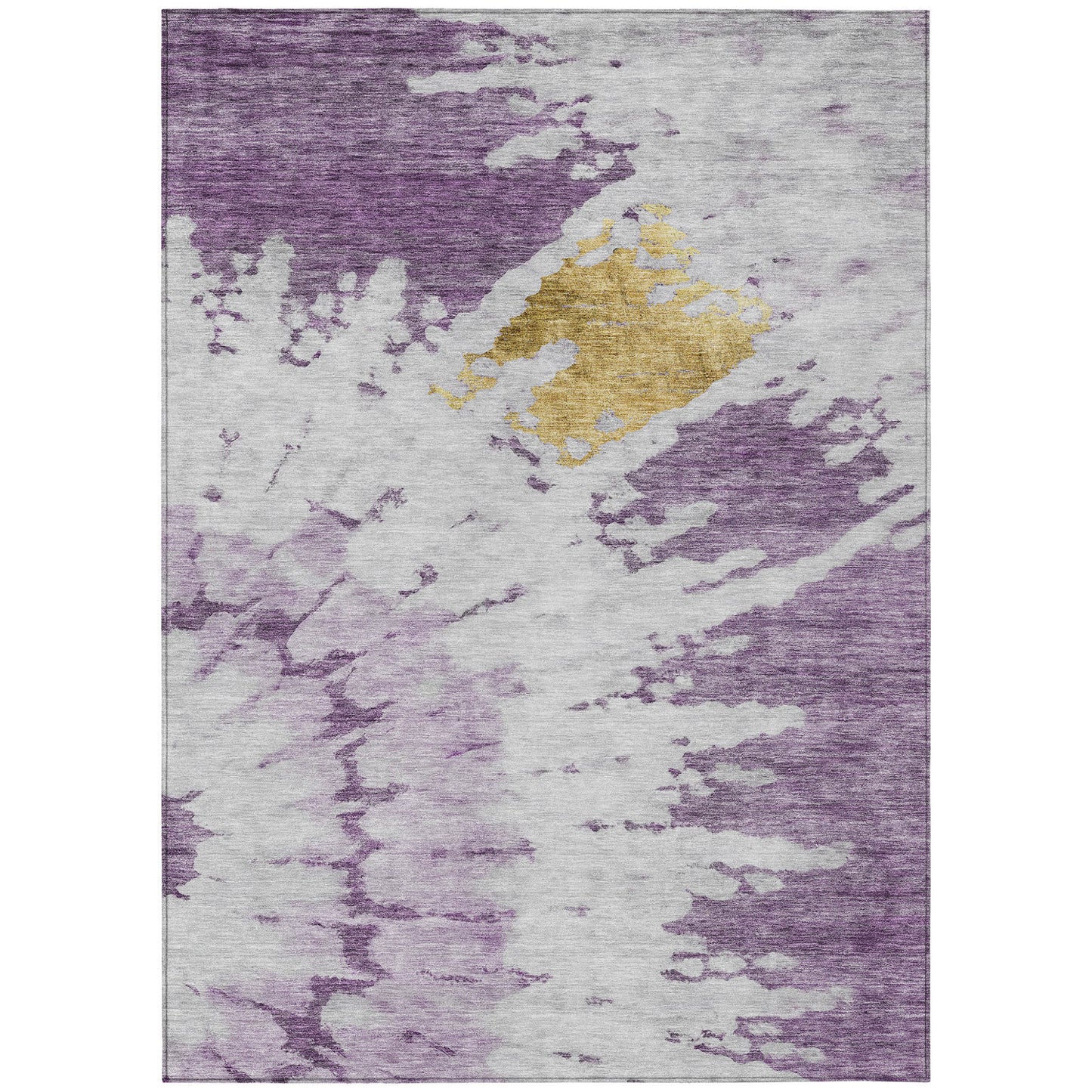 5' X 8' Purple And Lavender Abstract Washable Indoor Outdoor Area Rug-1