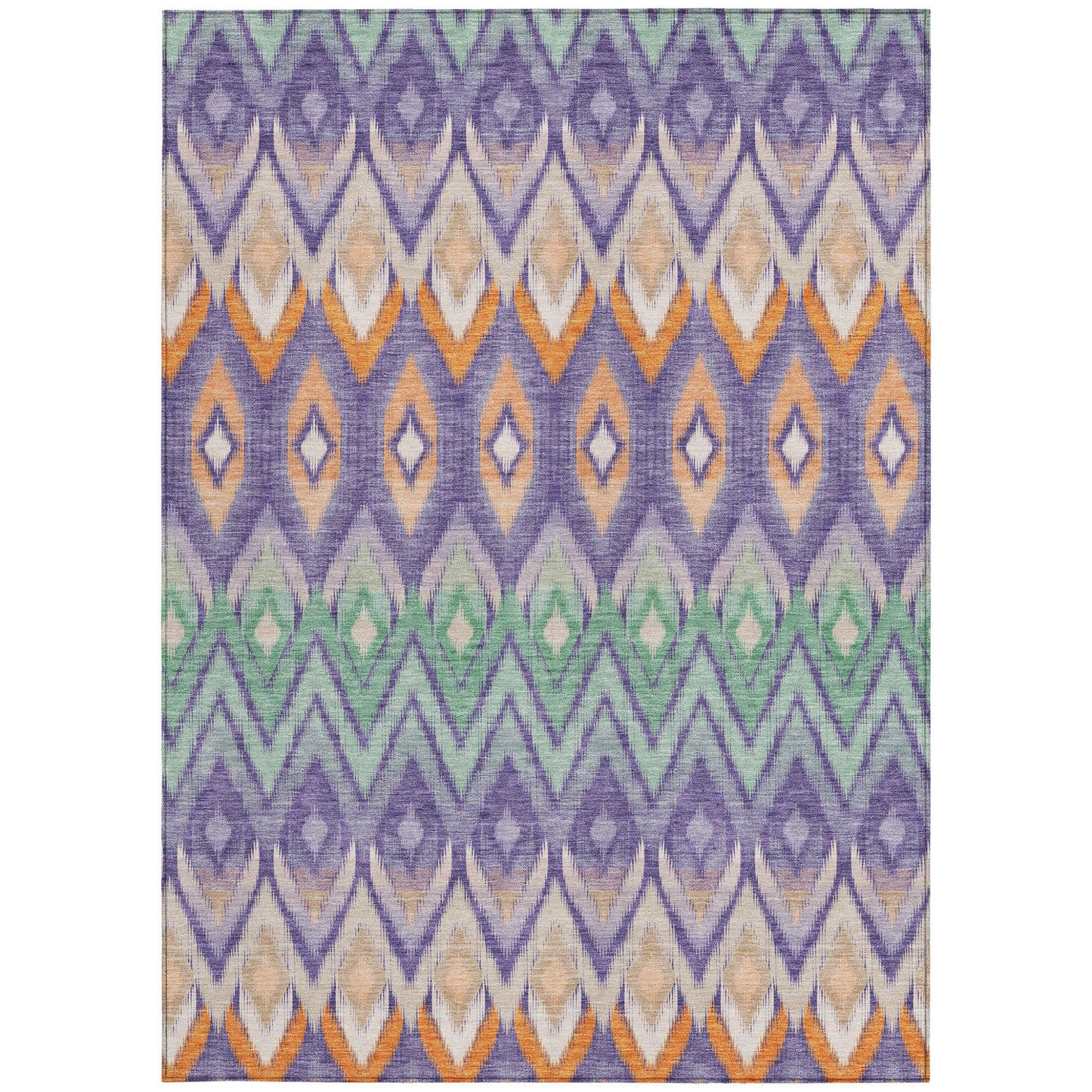 5' X 8' Purple Lilac And Orange Southwestern Washable Indoor Outdoor Area Rug-5