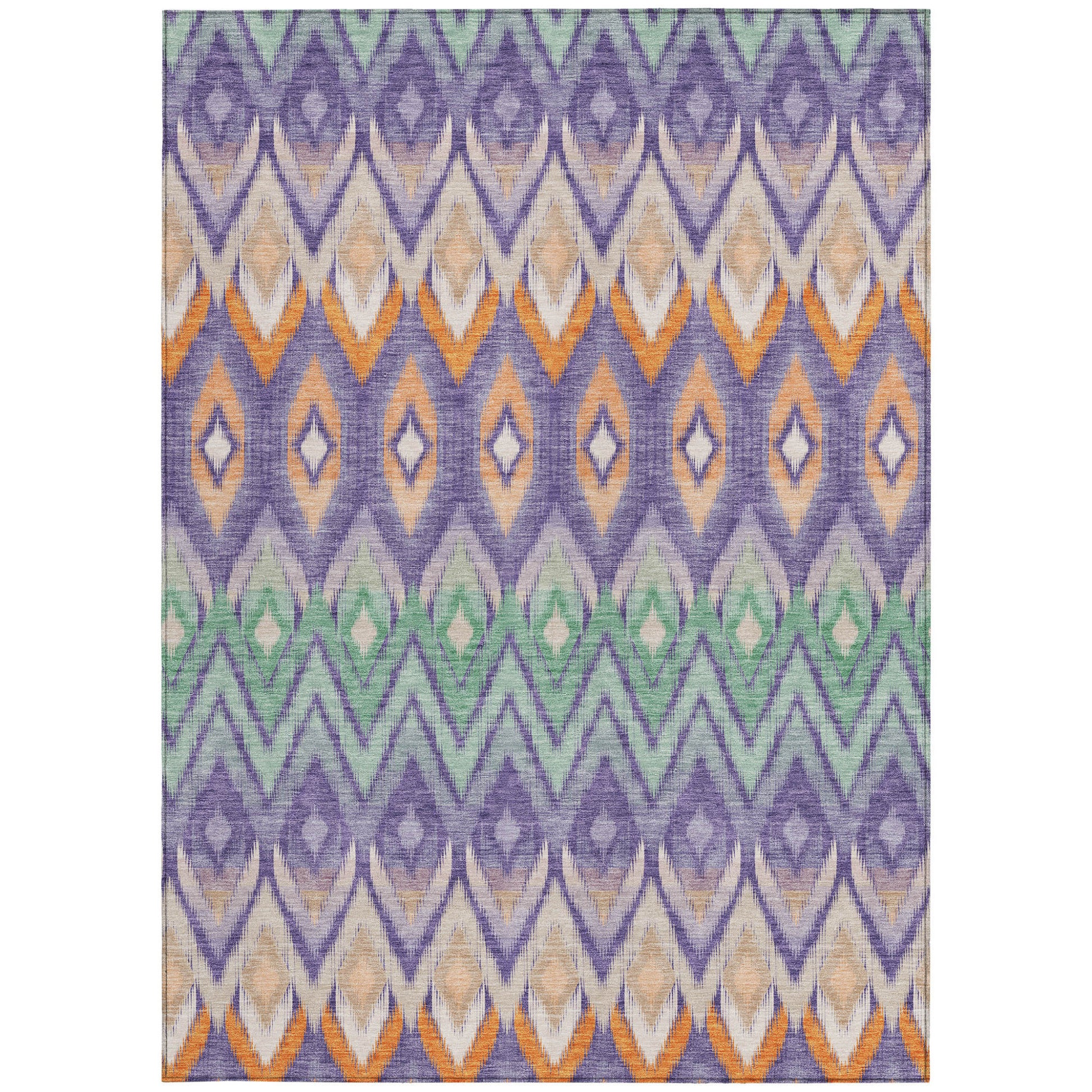 5' X 8' Purple Lilac And Orange Southwestern Washable Indoor Outdoor Area Rug-5