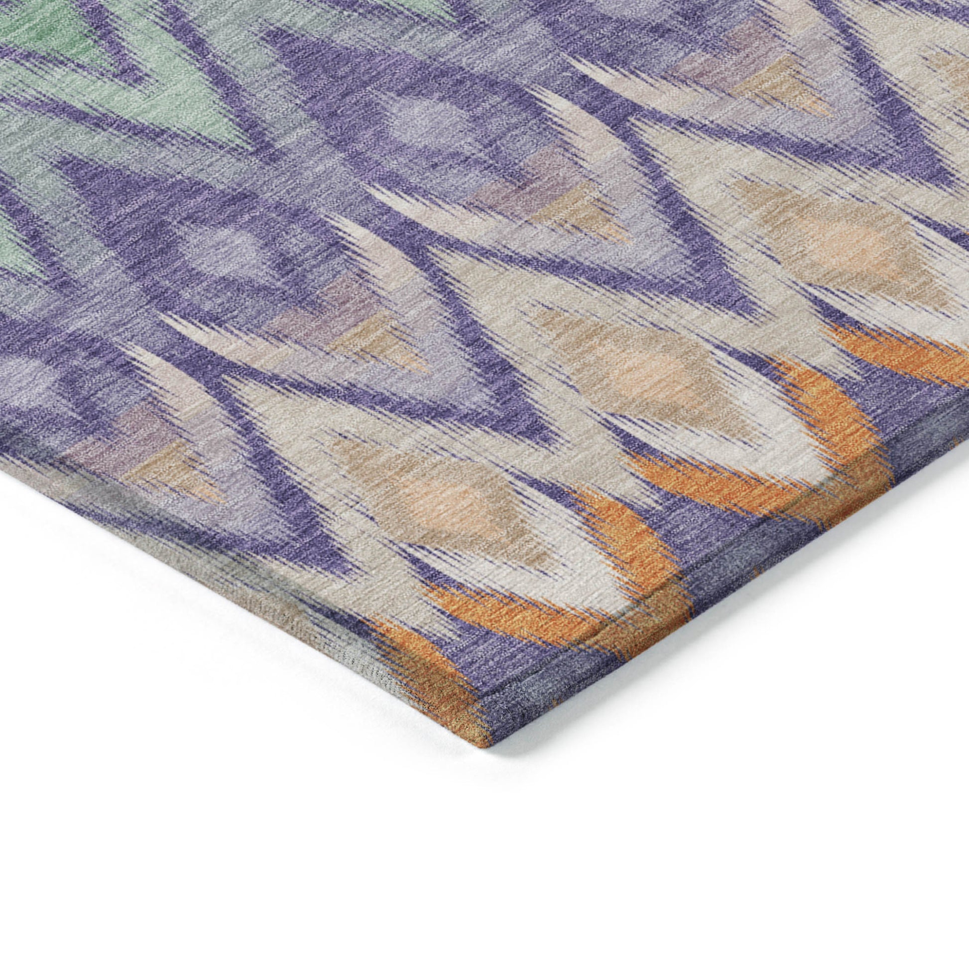 5' X 8' Purple Lilac And Orange Southwestern Washable Indoor Outdoor Area Rug-3