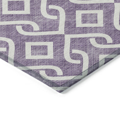 8' X 10' Purple And Ivory Geometric Washable Indoor Outdoor Area Rug-3