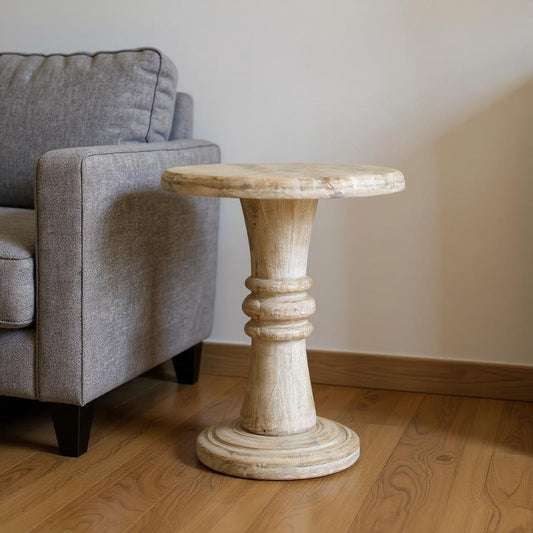 28" Brown Solid Wood End Table-0