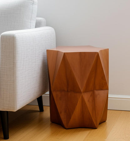 24" Brown Solid Wood End Table-0