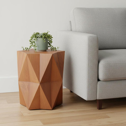 24" Brown Solid Wood End Table-0