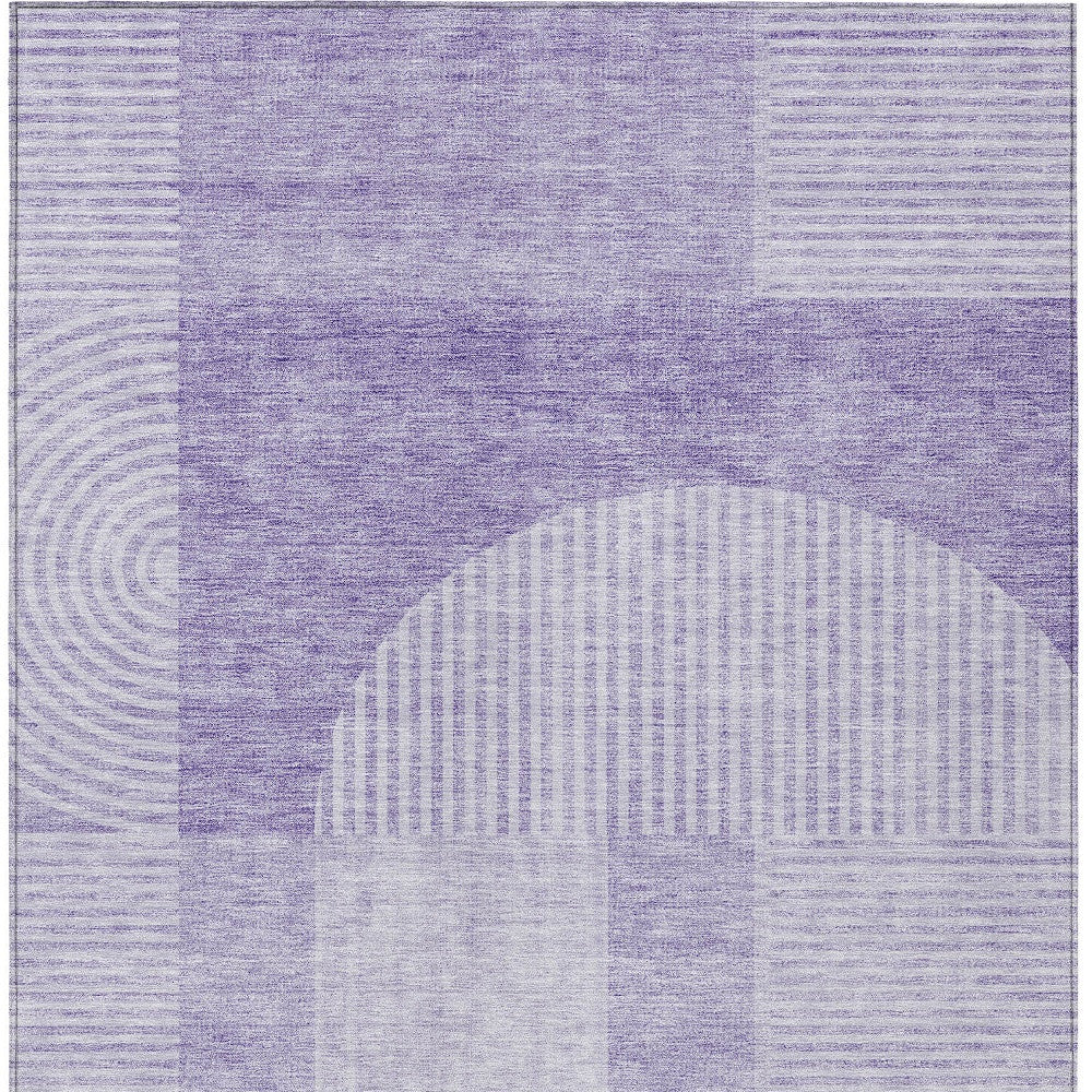 3' X 5' Lavender And Purple Geometric Washable Indoor Outdoor Area Rug-5