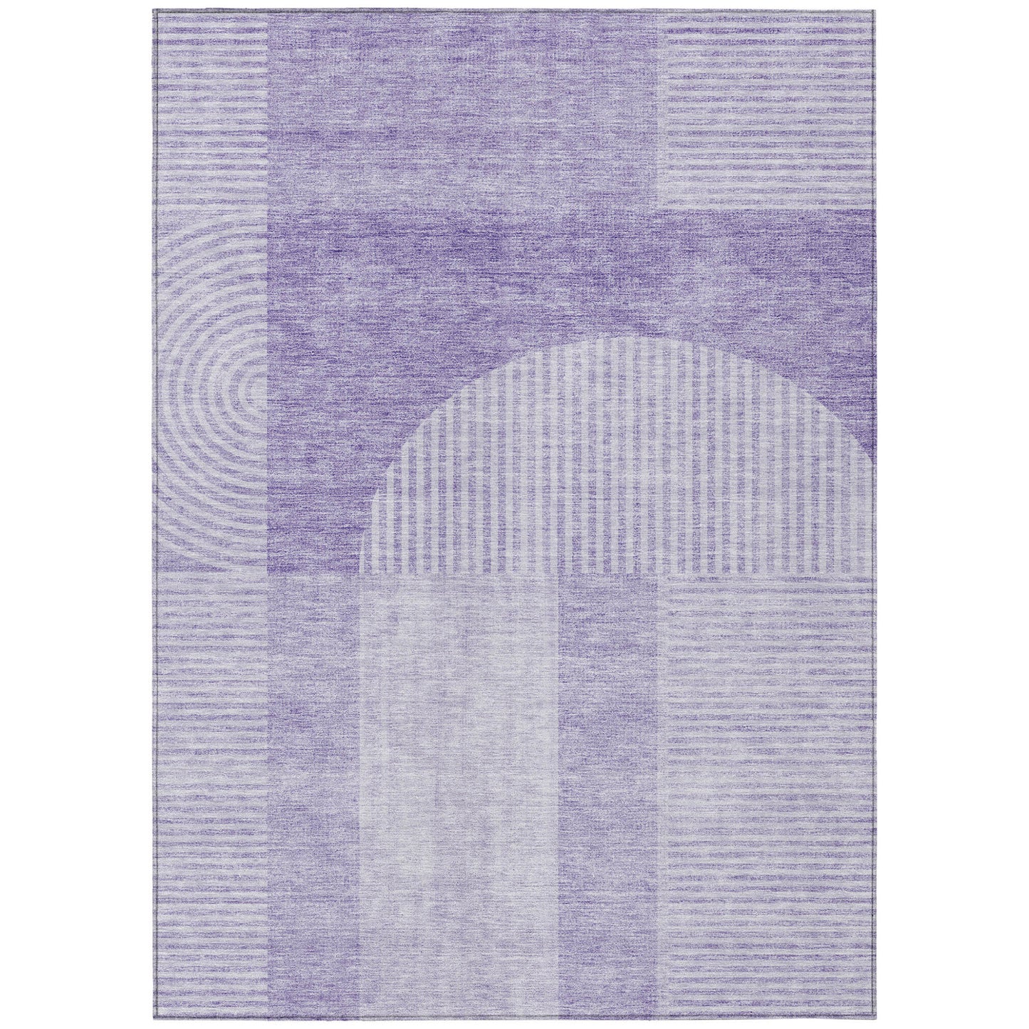 3' X 5' Lavender And Purple Geometric Washable Indoor Outdoor Area Rug-1