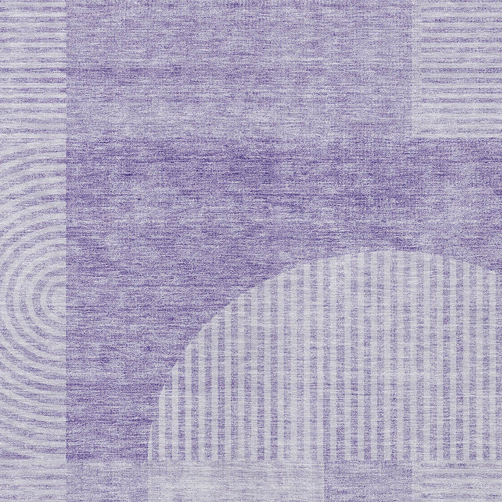 3' X 5' Lavender And Purple Geometric Washable Indoor Outdoor Area Rug-4