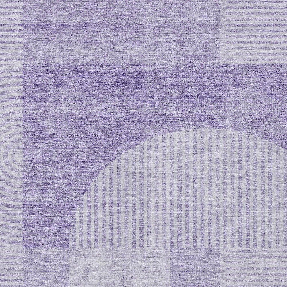 8' X 10' Lavender And Purple Geometric Washable Indoor Outdoor Area Rug-4