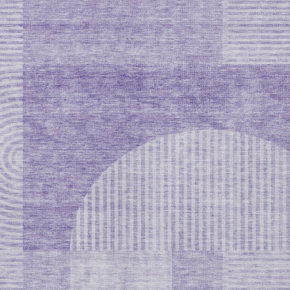 8' X 10' Lavender And Purple Geometric Washable Indoor Outdoor Area Rug-4