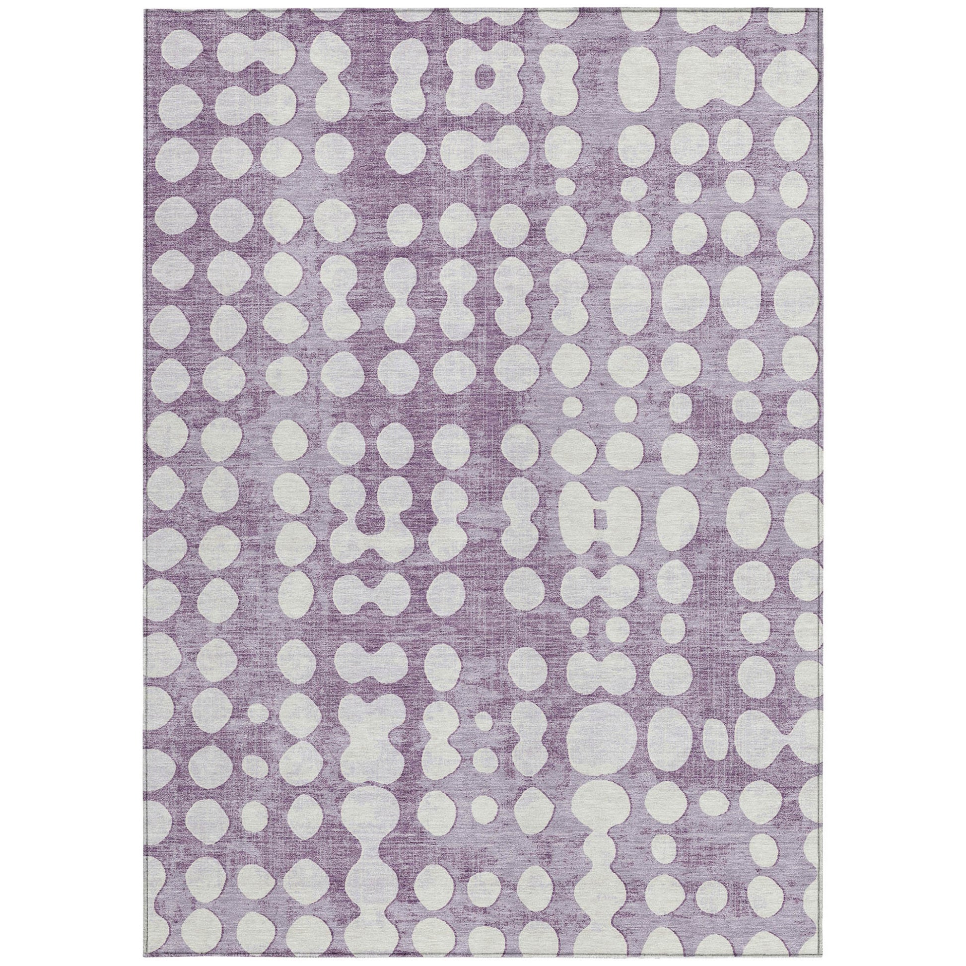 3' X 5' Purple And Ivory Abstract Washable Indoor Outdoor Area Rug-6