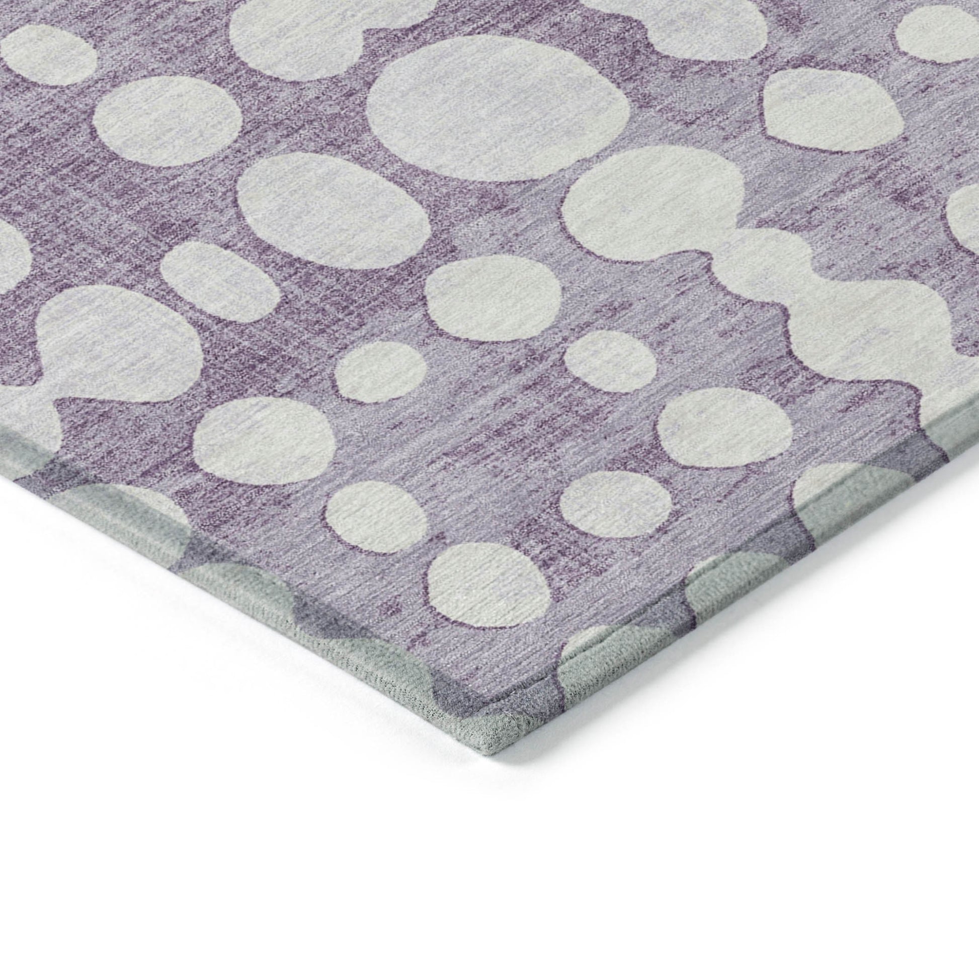 5' X 8' Purple And Ivory Abstract Washable Indoor Outdoor Area Rug-4