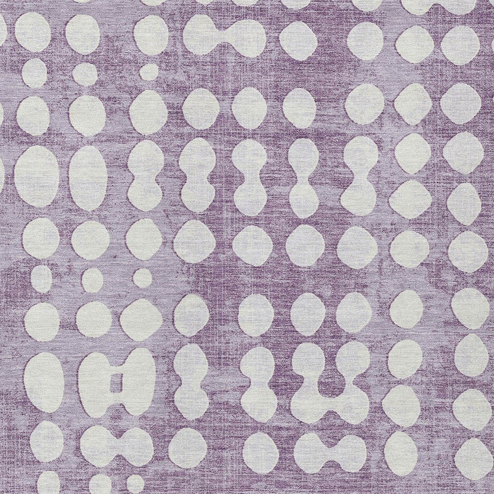 5' X 8' Purple And Ivory Abstract Washable Indoor Outdoor Area Rug-5