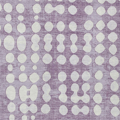5' X 8' Purple And Ivory Abstract Washable Indoor Outdoor Area Rug-5