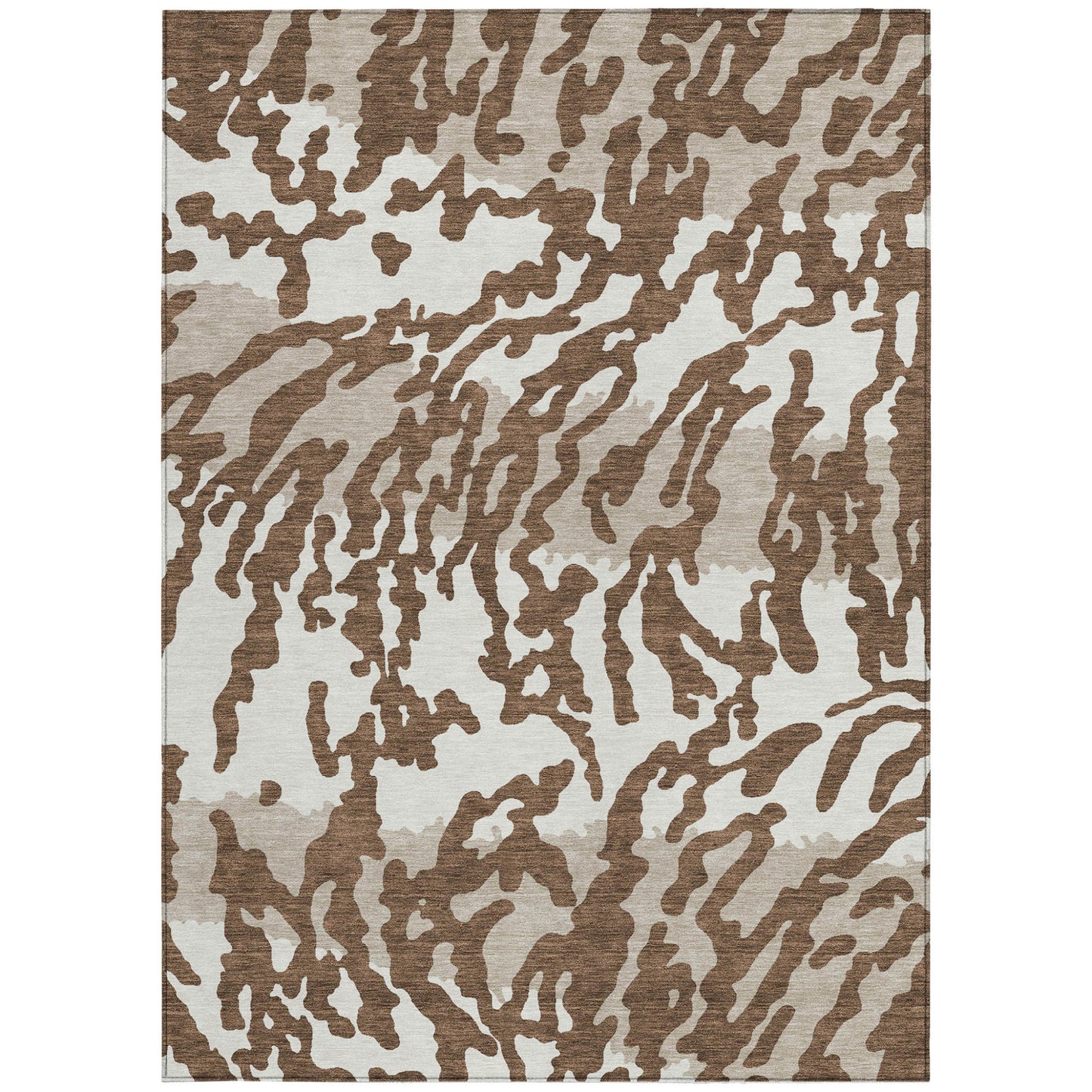 3' X 5' Chocolate Beige And Ivory Animal Print Washable Indoor Outdoor Area Rug-6