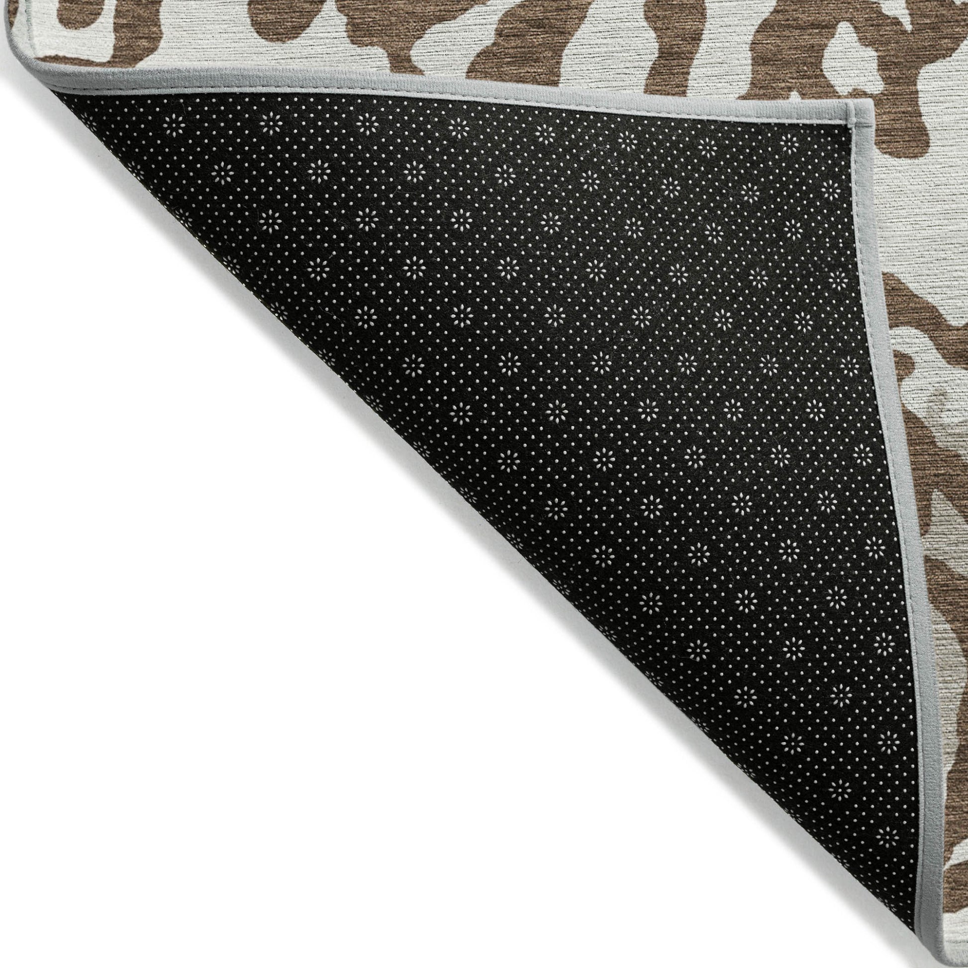 3' X 5' Chocolate Beige And Ivory Animal Print Washable Indoor Outdoor Area Rug-4