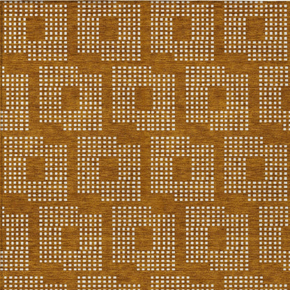 8' X 10' Terra Cotta And Ivory Geometric Washable Indoor Outdoor Area Rug-6