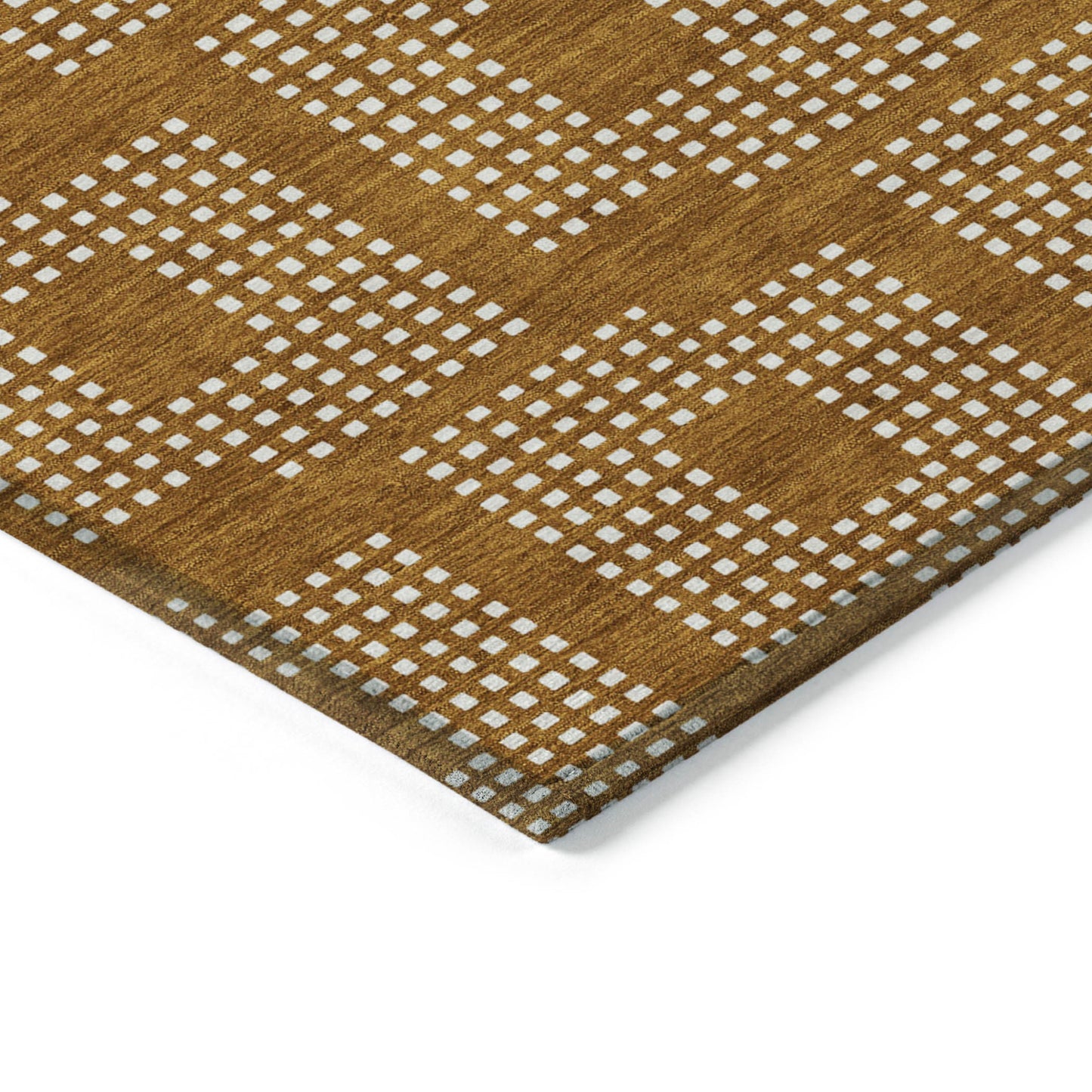 8' X 10' Terra Cotta And Ivory Geometric Washable Indoor Outdoor Area Rug-4