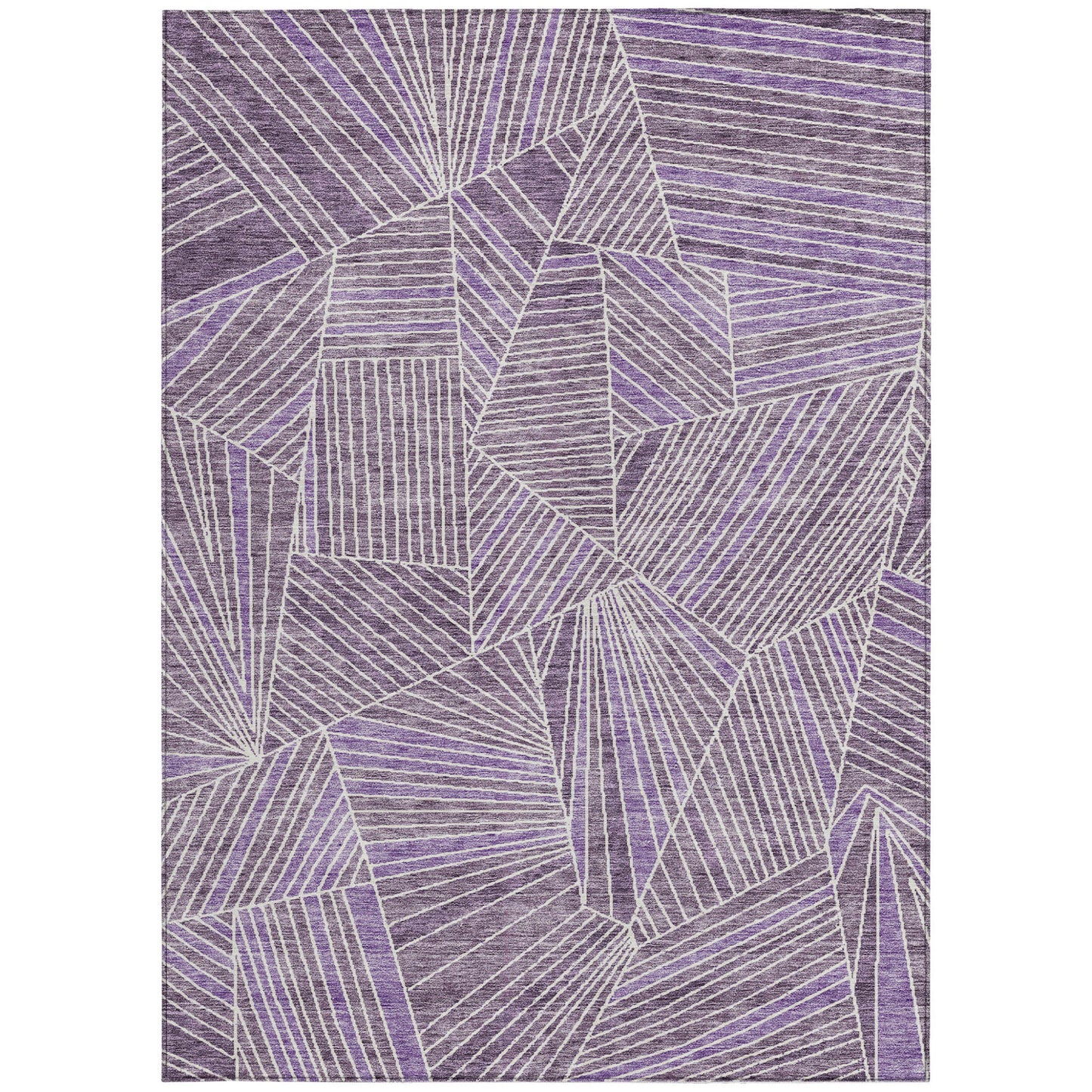 10' X 14' Purple And Ivory Geometric Washable Indoor Outdoor Area Rug-6