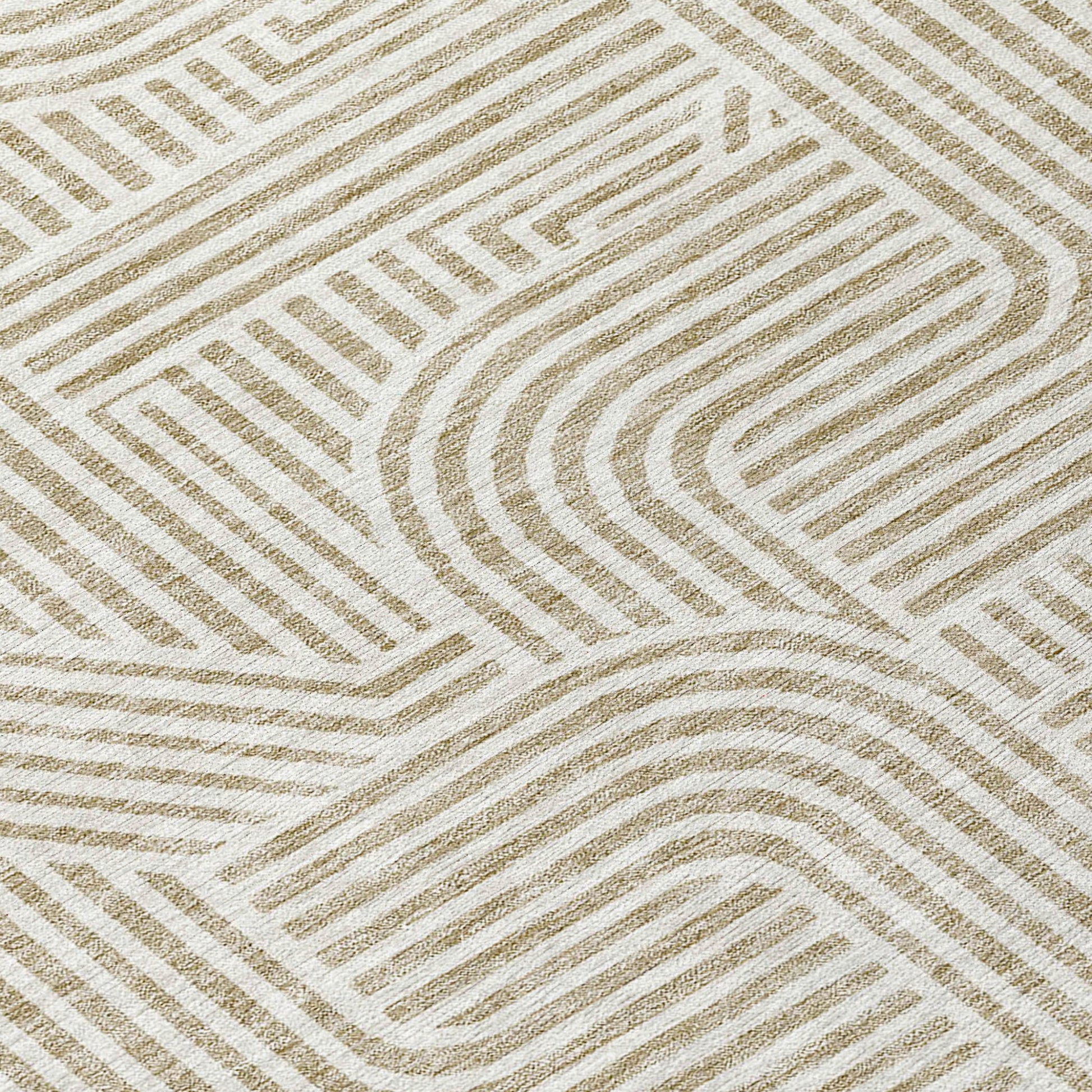 5' X 8' Beige And Brown Abstract Washable Indoor Outdoor Area Rug-5