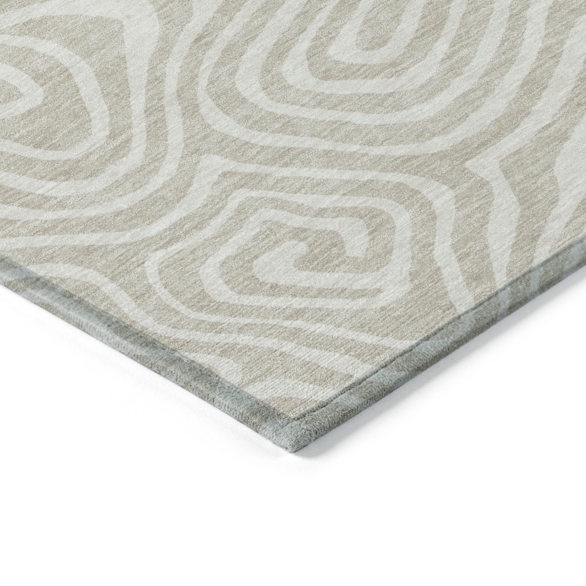 9' X 12' Beige And Linen Abstract Washable Indoor Outdoor Area Rug-4