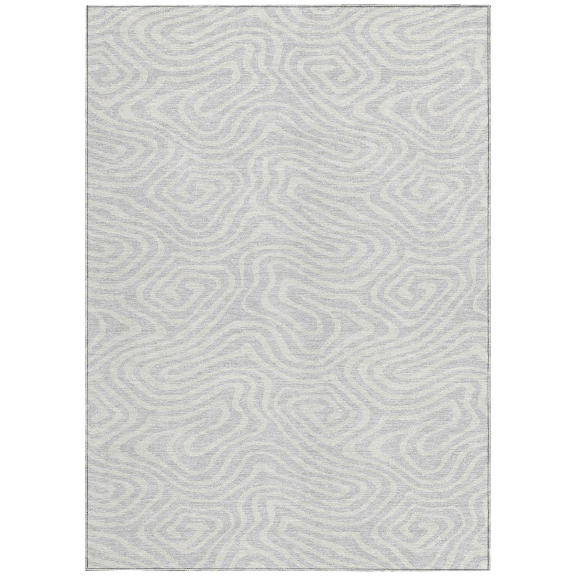 5' X 8' Silver And Gray Abstract Washable Indoor Outdoor Area Rug-6