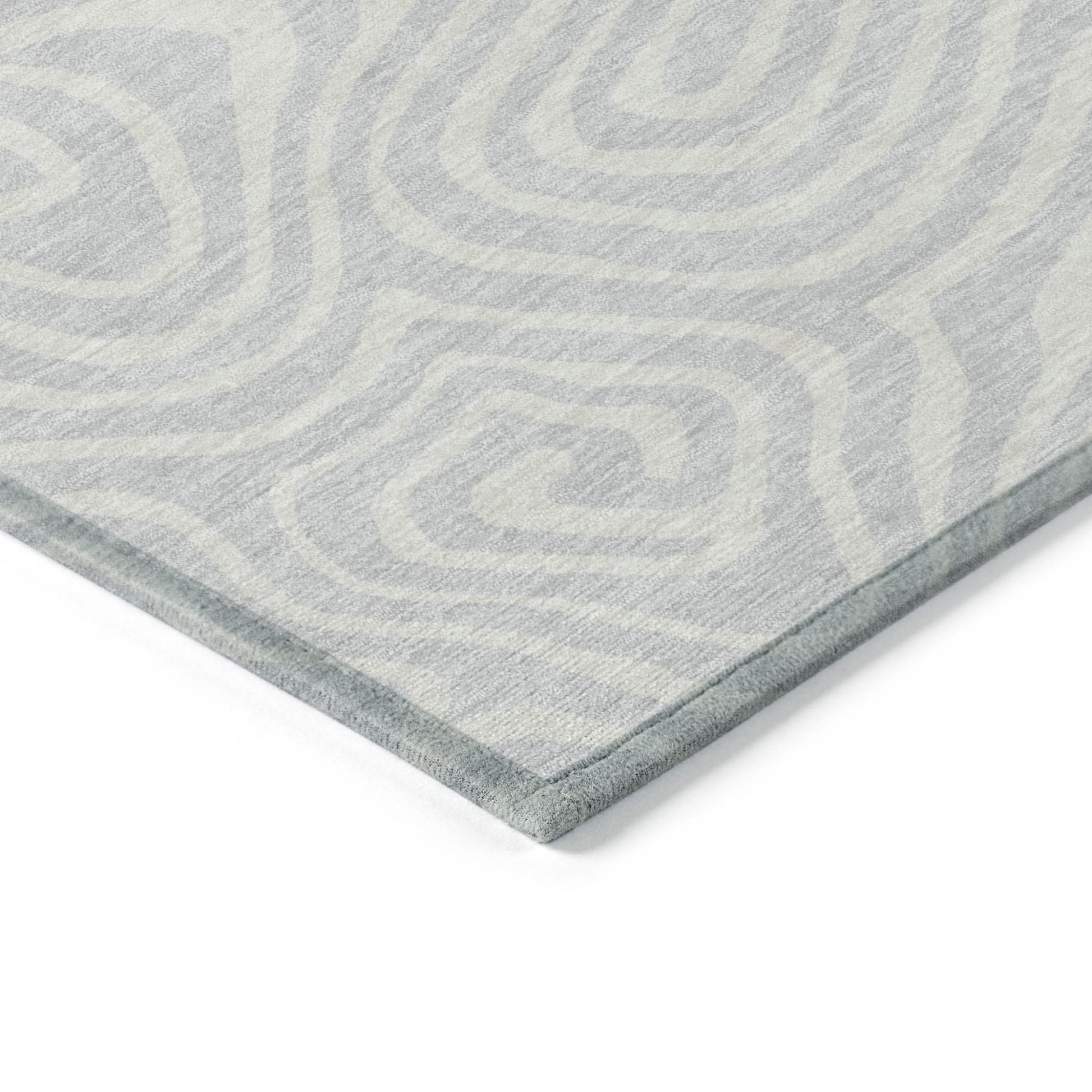 5' X 8' Silver And Gray Abstract Washable Indoor Outdoor Area Rug-4