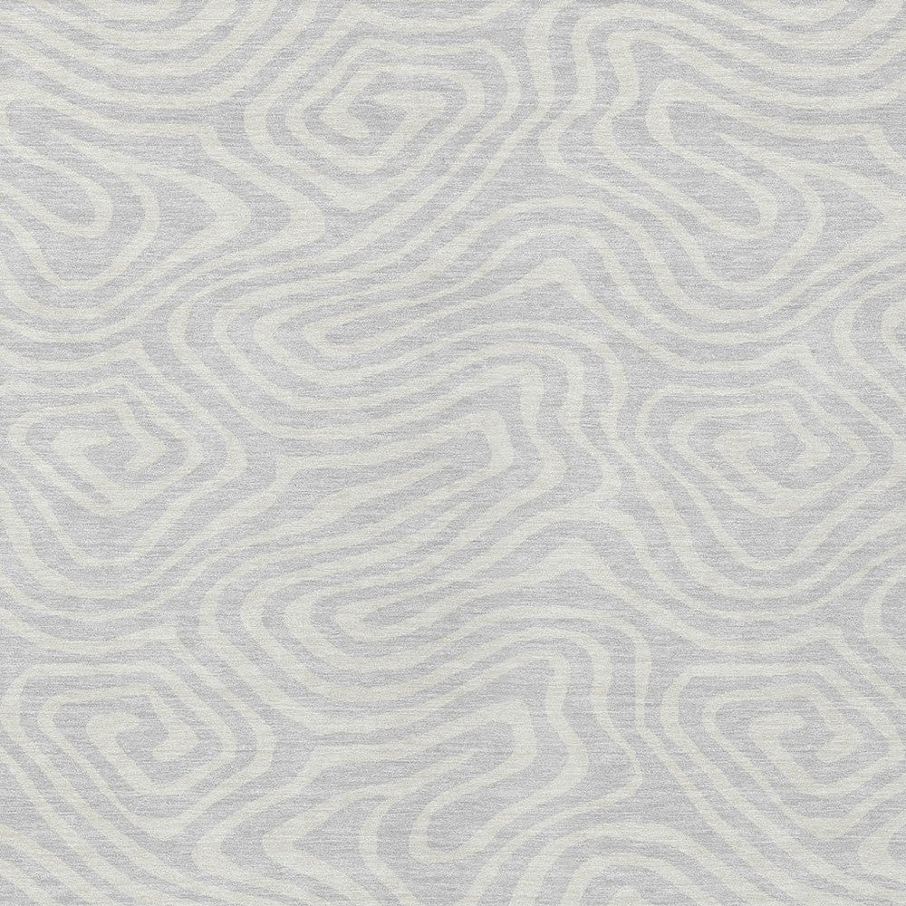 5' X 8' Silver And Gray Abstract Washable Indoor Outdoor Area Rug-5