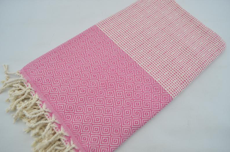 DOTTY DIAMOND PINK TURKISH TOWEL-4