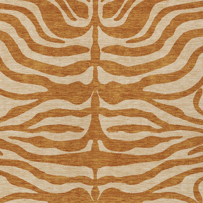 8' X 10' Copper And Tan Animal Print Washable Indoor Outdoor Area Rug-5