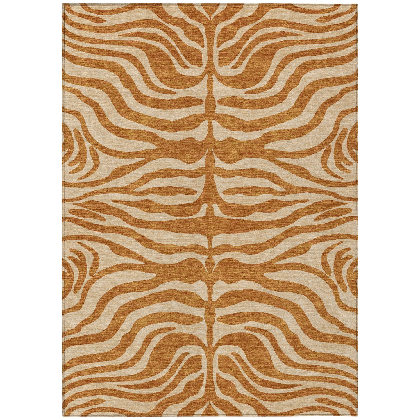 8' X 10' Copper And Tan Animal Print Washable Indoor Outdoor Area Rug-1