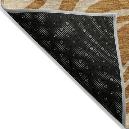 8' X 10' Copper And Tan Animal Print Washable Indoor Outdoor Area Rug-2