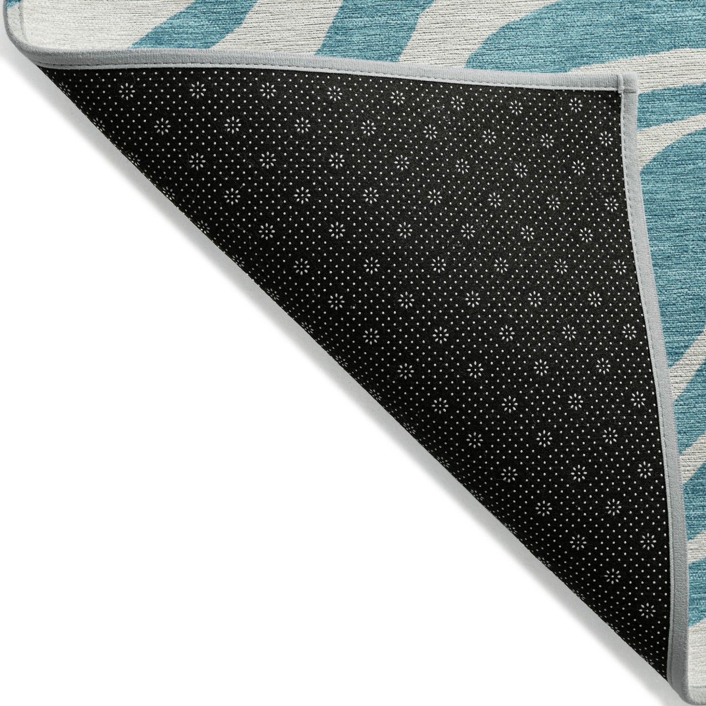 10' X 14' Teal Blue And Ivory Animal Print Washable Indoor Outdoor Area Rug-2