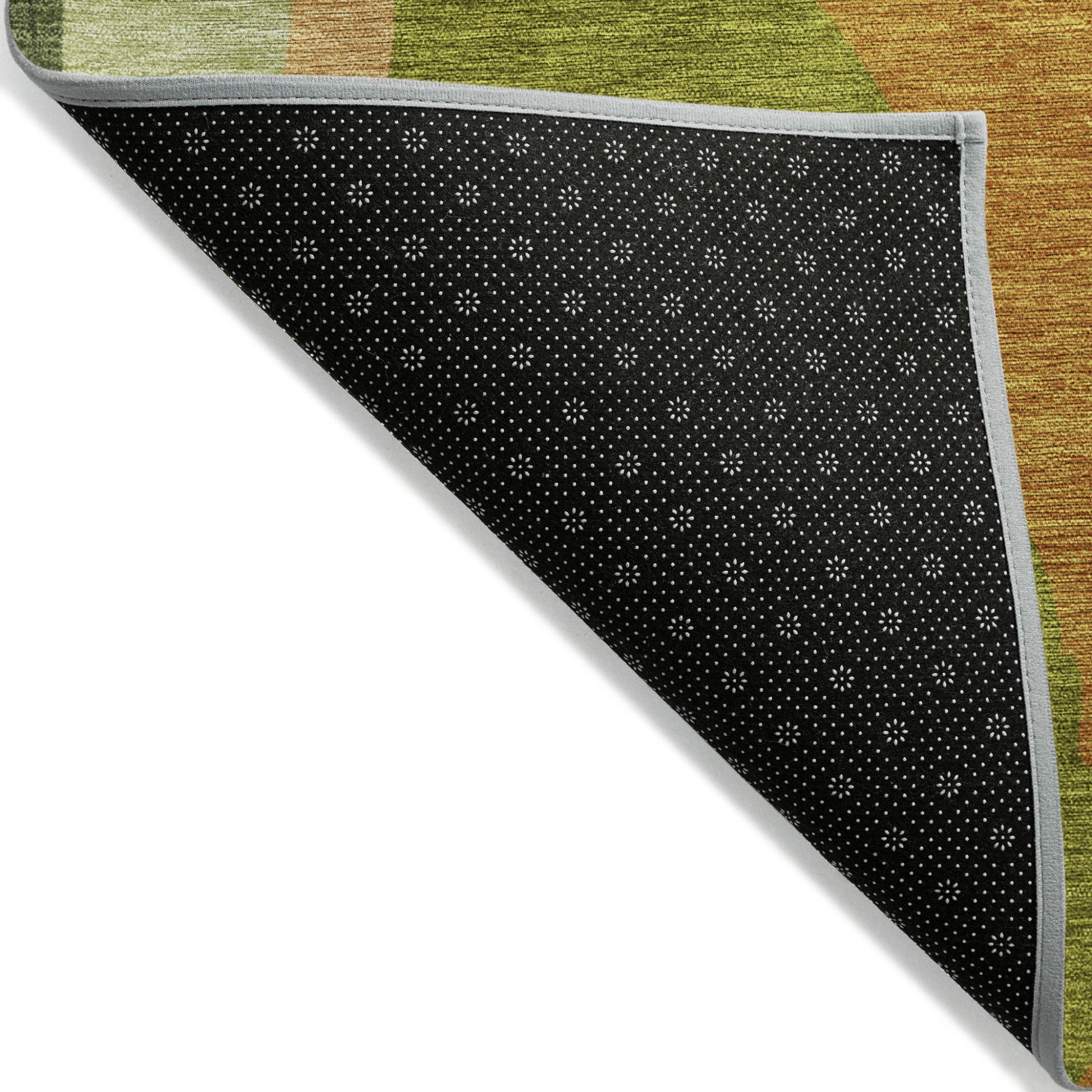 8' Green Beige And Copper Round Abstract Washable Indoor Outdoor Area Rug-2