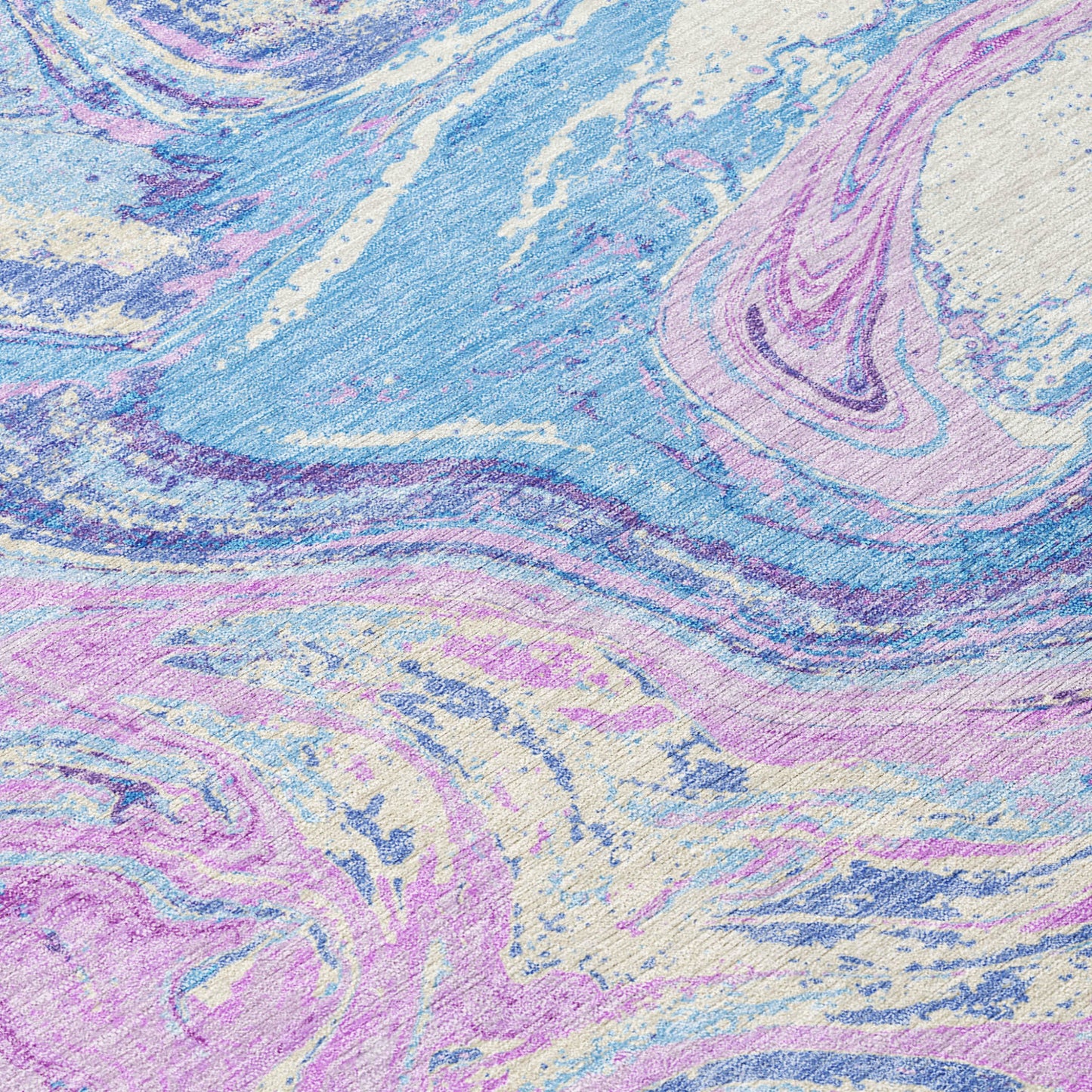 8' X 10' Sky Blue Lavender And Ivory Abstract Washable Indoor Outdoor Area Rug-4
