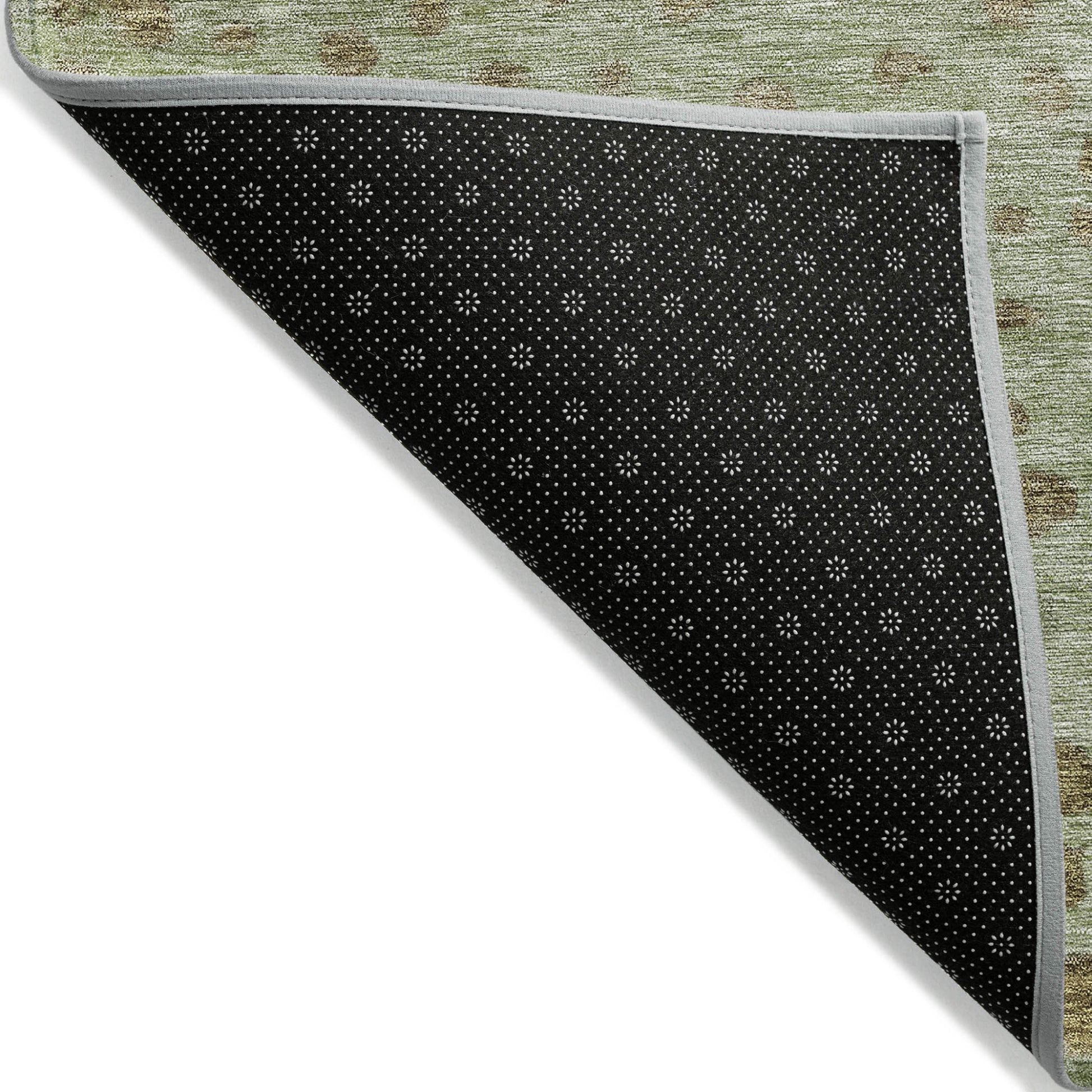 8' X 10' Artichoke Green Ivory And Brown Abstract Washable Indoor Outdoor Area Rug-2
