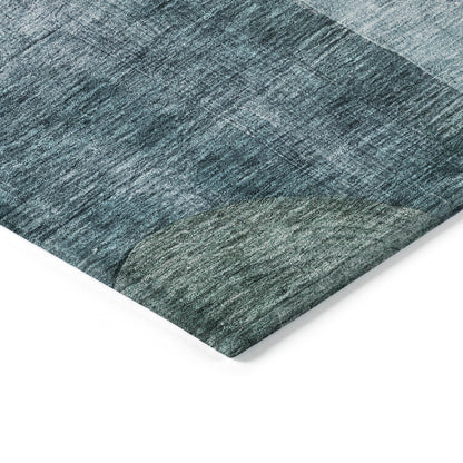 9' X 12' Green Copper And Purple Geometric Washable Indoor Outdoor Area Rug-2