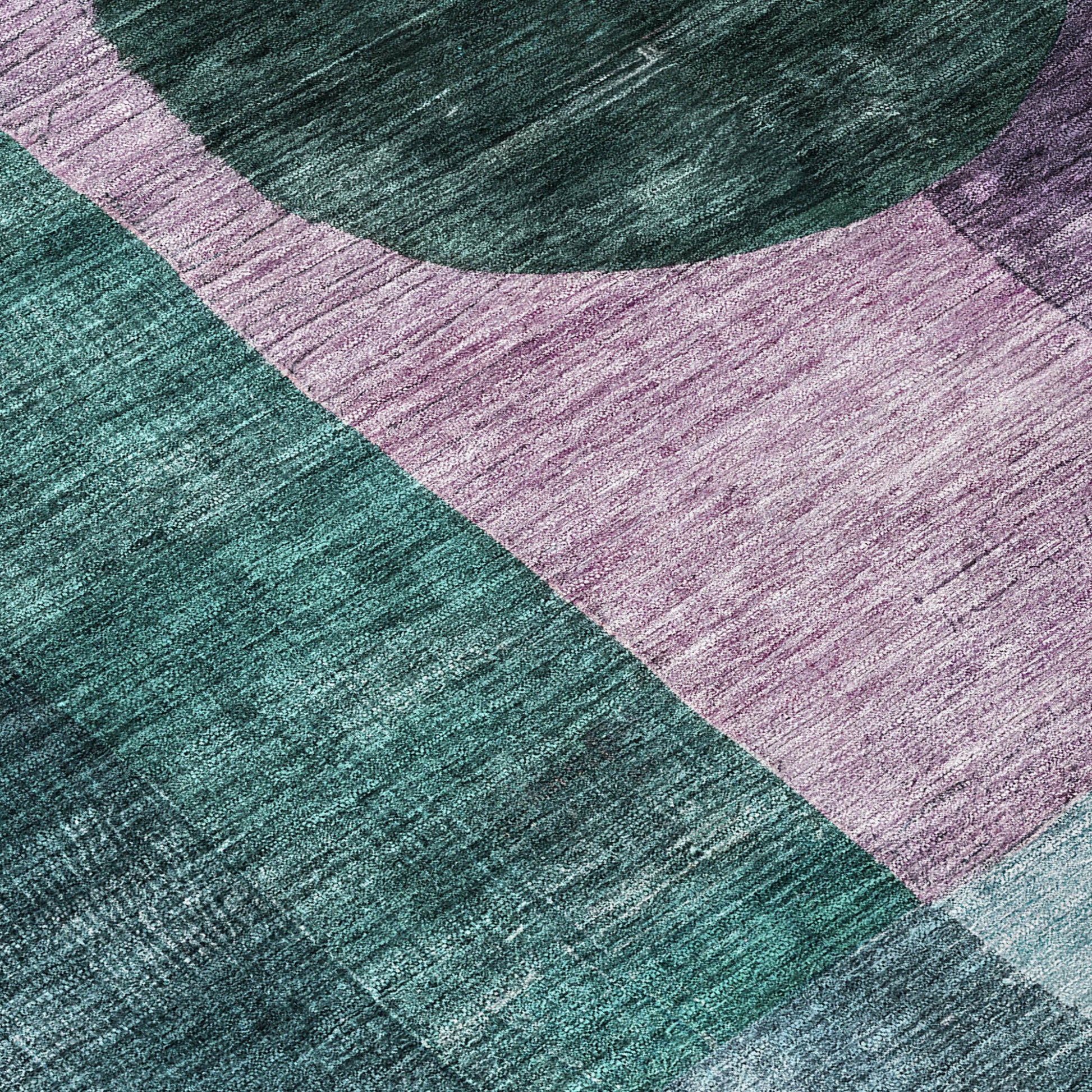 9' X 12' Green Copper And Purple Geometric Washable Indoor Outdoor Area Rug-5