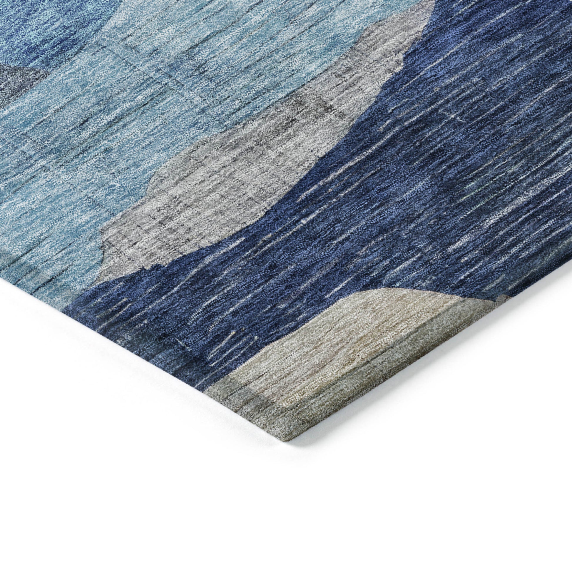 9' X 12' Blue Purple And Green Abstract Washable Indoor Outdoor Area Rug-3