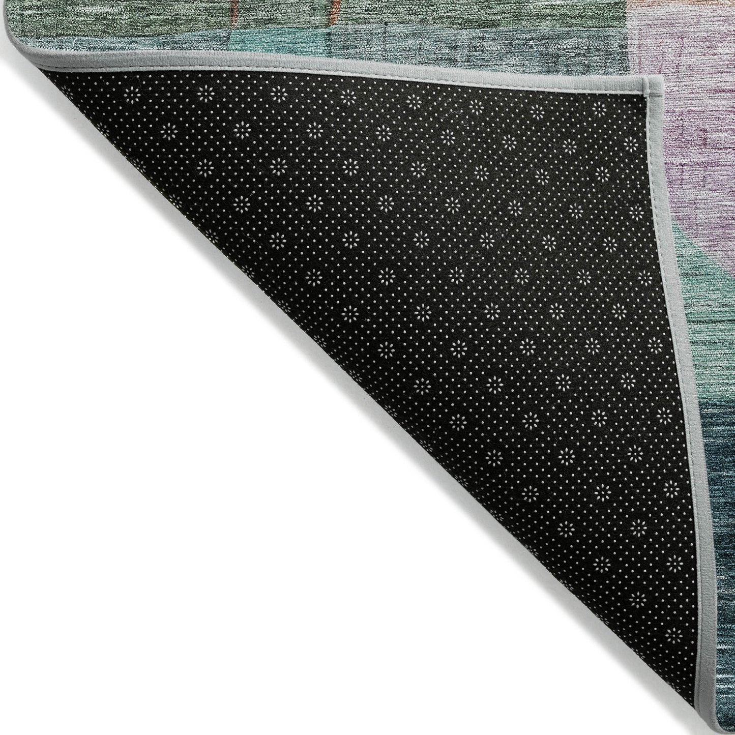 10' X 14' Green Purple And Blue Abstract Washable Indoor Outdoor Area Rug-2