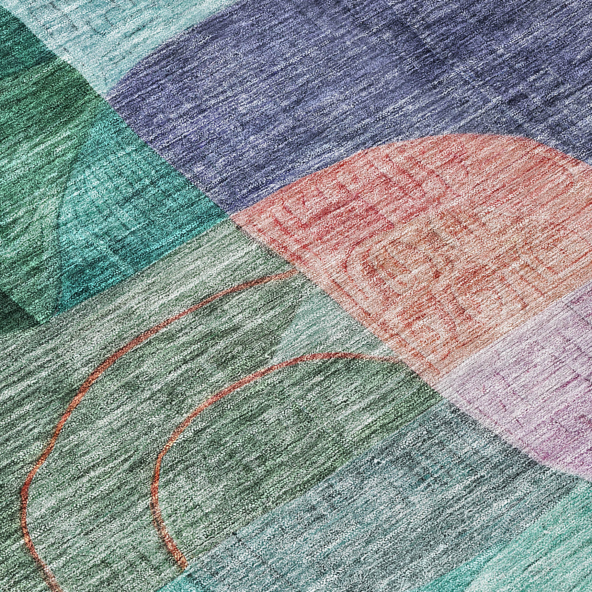 10' X 14' Green Purple And Blue Abstract Washable Indoor Outdoor Area Rug-4