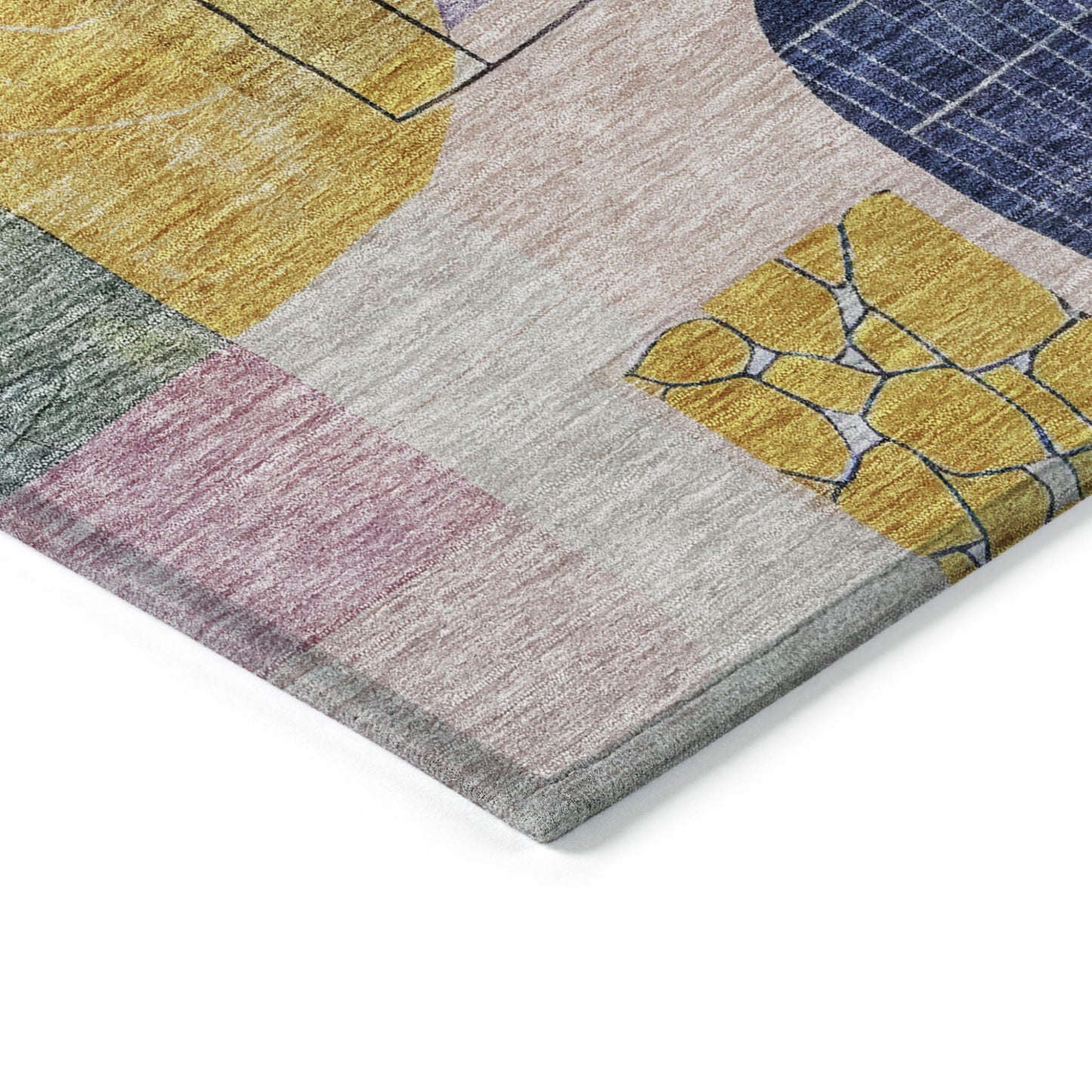 5' X 8' Plum Purple And Copper Abstract Washable Indoor Outdoor Area Rug-3