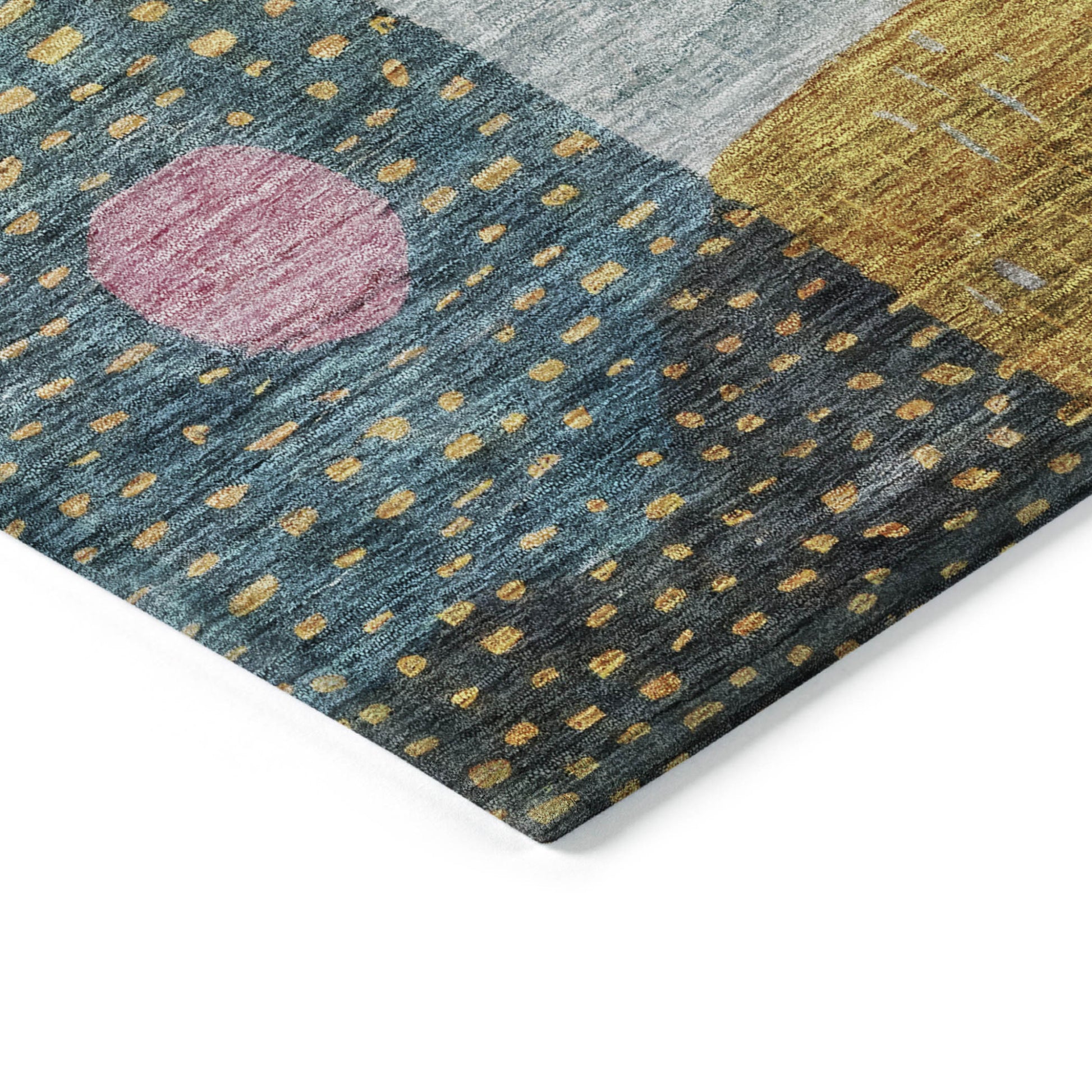 9' X 12' Green Purple And Blue Geometric Washable Indoor Outdoor Area Rug-3