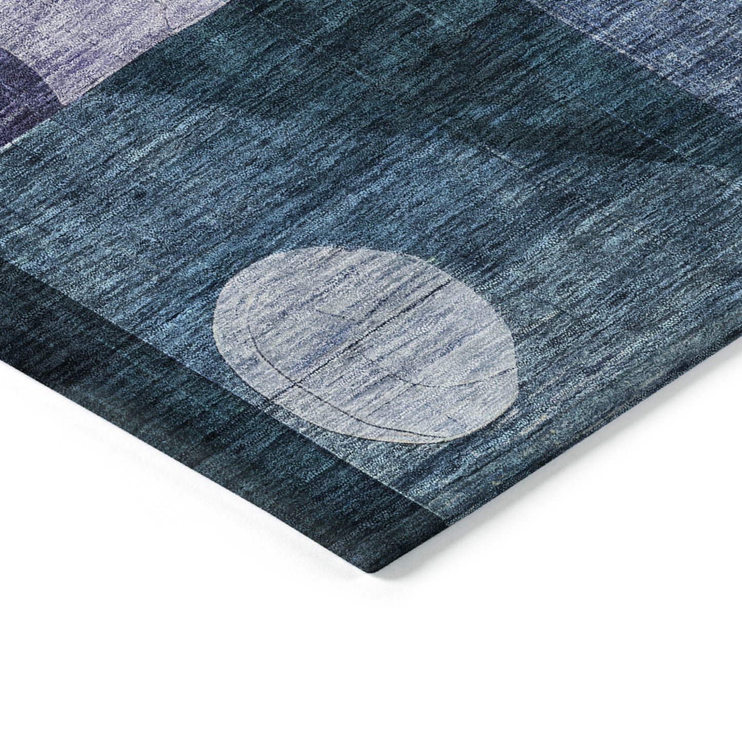 3' X 5' Blue Purple And Copper Abstract Washable Indoor Outdoor Area Rug-2