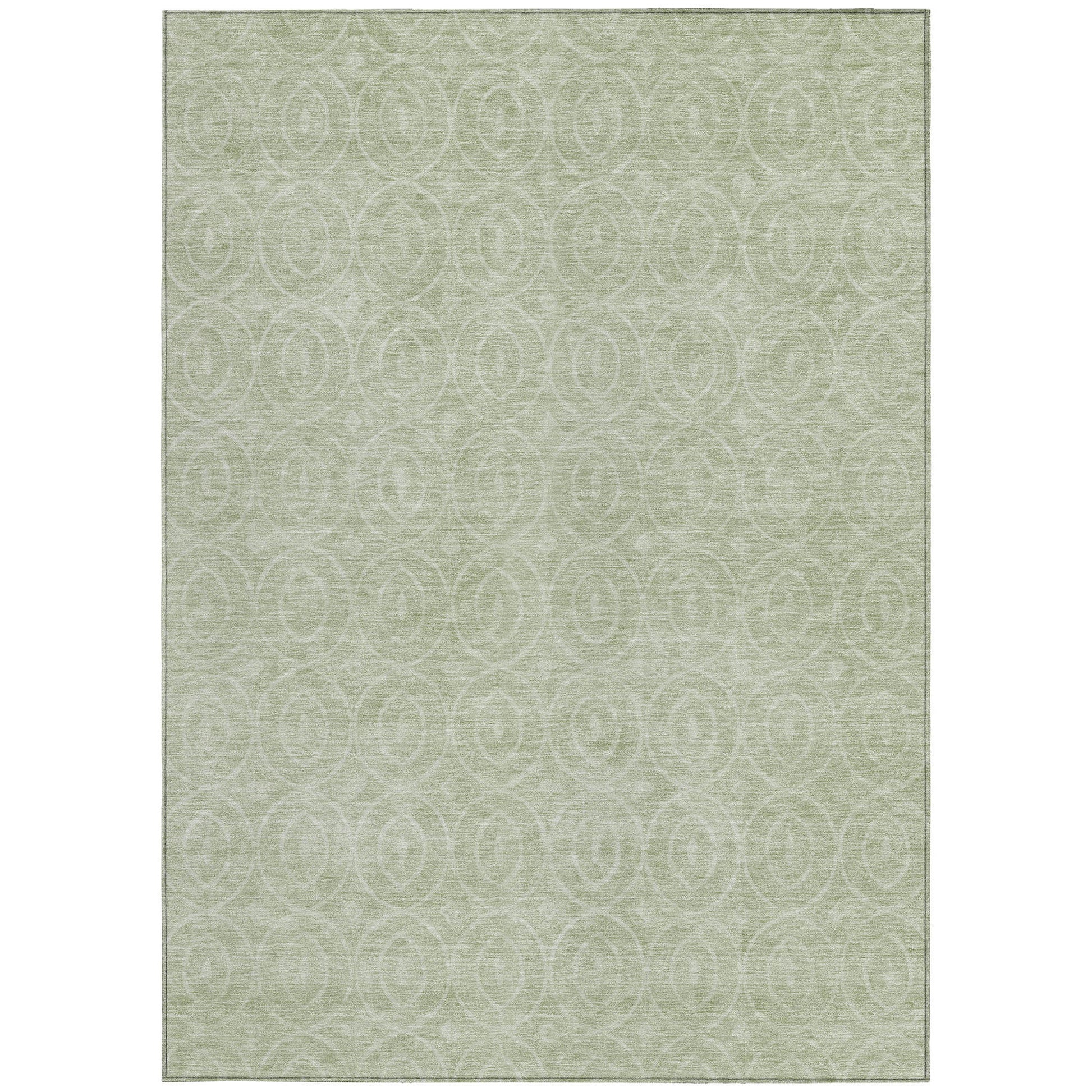 5' X 8' Mint Green Geometric Washable Indoor Outdoor Area Rug-6