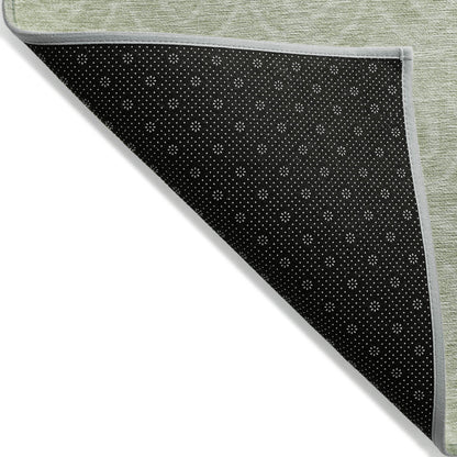 5' X 8' Mint Green Geometric Washable Indoor Outdoor Area Rug-3